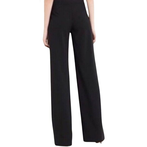 ARMANI COLLEZIONI BLACK SIDE-ZIP WIDE LEG TROUSERS SIZE US 4 - Picture 2 of 15